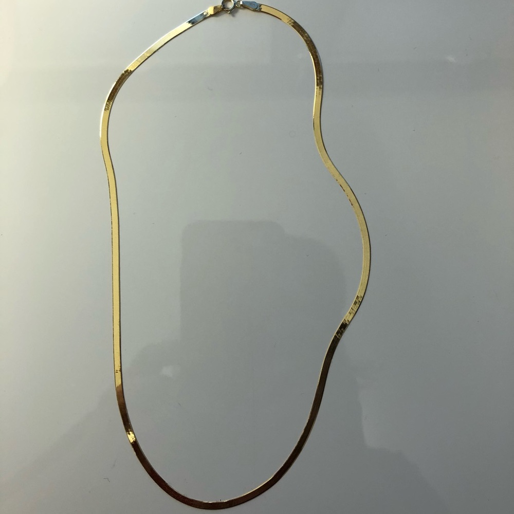 Loren Stewart Solid Gold Herringbone Necklace